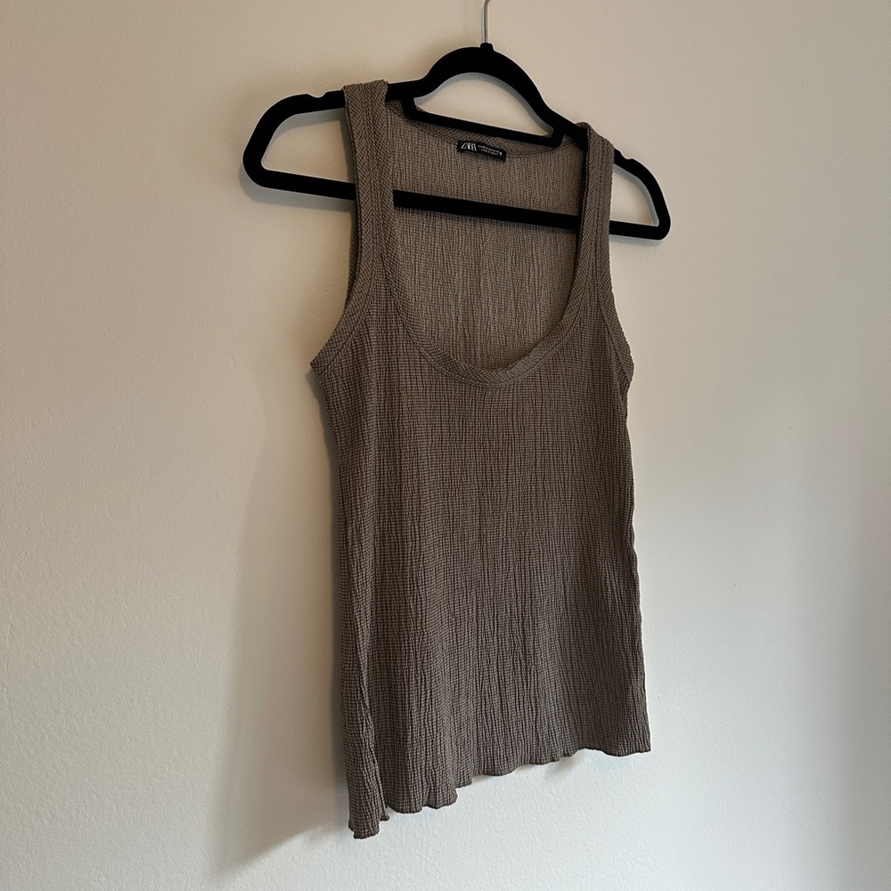 Zara Textured Loose Fit Tank Top size Medium